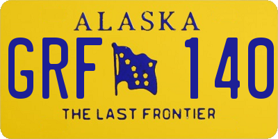 AK license plate GRF140