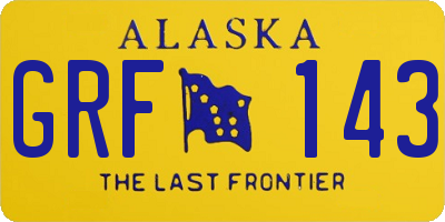 AK license plate GRF143