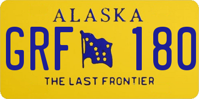 AK license plate GRF180