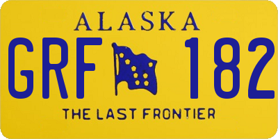 AK license plate GRF182