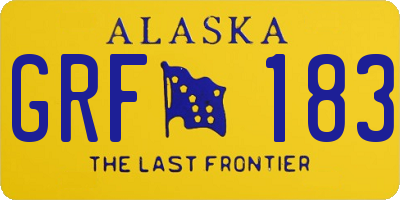 AK license plate GRF183