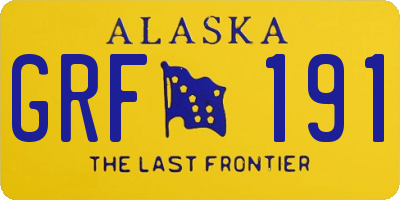 AK license plate GRF191