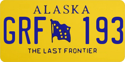 AK license plate GRF193