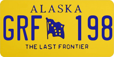 AK license plate GRF198