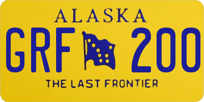 AK license plate GRF200
