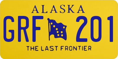AK license plate GRF201