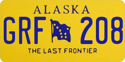 AK license plate GRF208