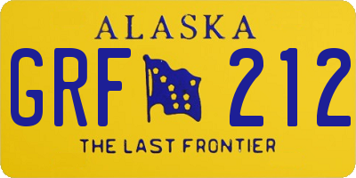 AK license plate GRF212