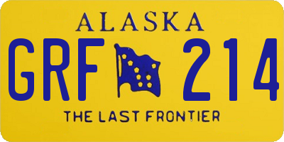 AK license plate GRF214