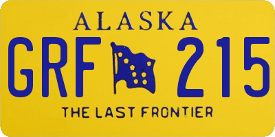 AK license plate GRF215