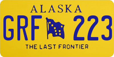 AK license plate GRF223