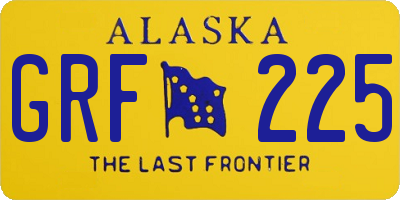 AK license plate GRF225