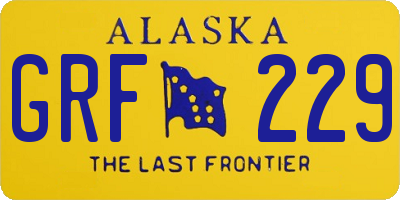 AK license plate GRF229