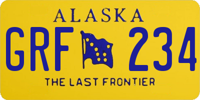 AK license plate GRF234