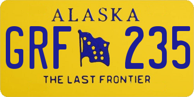 AK license plate GRF235