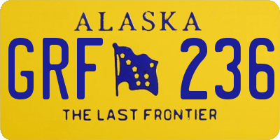 AK license plate GRF236