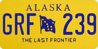 AK license plate GRF239