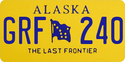 AK license plate GRF240