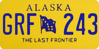AK license plate GRF243