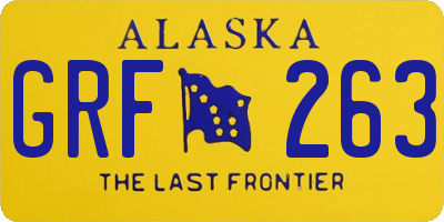 AK license plate GRF263