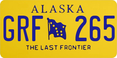 AK license plate GRF265