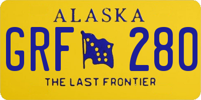 AK license plate GRF280