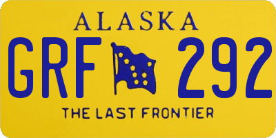 AK license plate GRF292