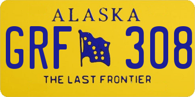 AK license plate GRF308