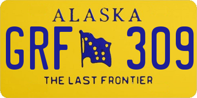 AK license plate GRF309
