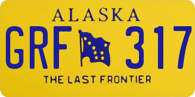 AK license plate GRF317