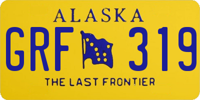 AK license plate GRF319