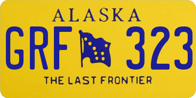 AK license plate GRF323
