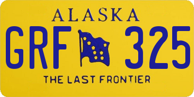 AK license plate GRF325