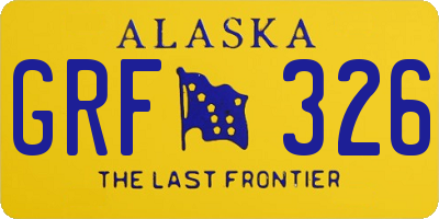 AK license plate GRF326