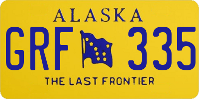 AK license plate GRF335