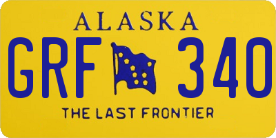 AK license plate GRF340