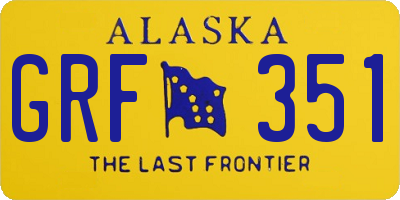 AK license plate GRF351