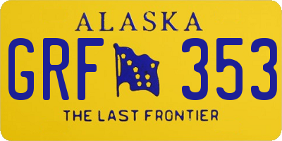 AK license plate GRF353