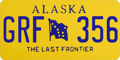AK license plate GRF356