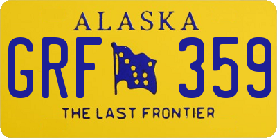 AK license plate GRF359