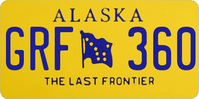 AK license plate GRF360