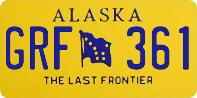 AK license plate GRF361