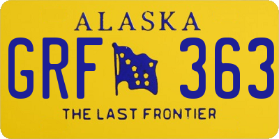 AK license plate GRF363