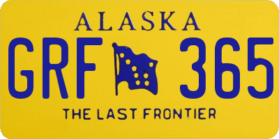 AK license plate GRF365