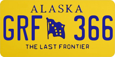 AK license plate GRF366