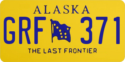 AK license plate GRF371