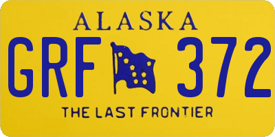 AK license plate GRF372