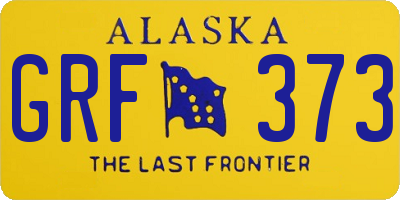 AK license plate GRF373
