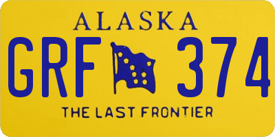 AK license plate GRF374