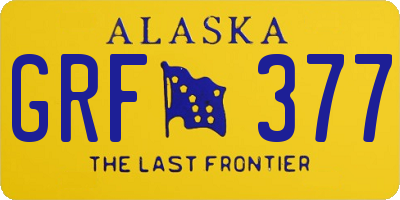 AK license plate GRF377